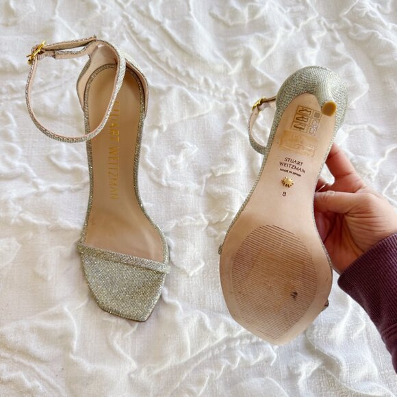Stuart Weitzman Nudistcurve Ankle Strap Sandal Size 8 - Picture 8 of 9
